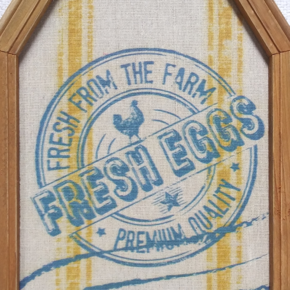 "Fresh Eggs" Wooden Canvas Wall Hanging Decor - Picture 2 of 5